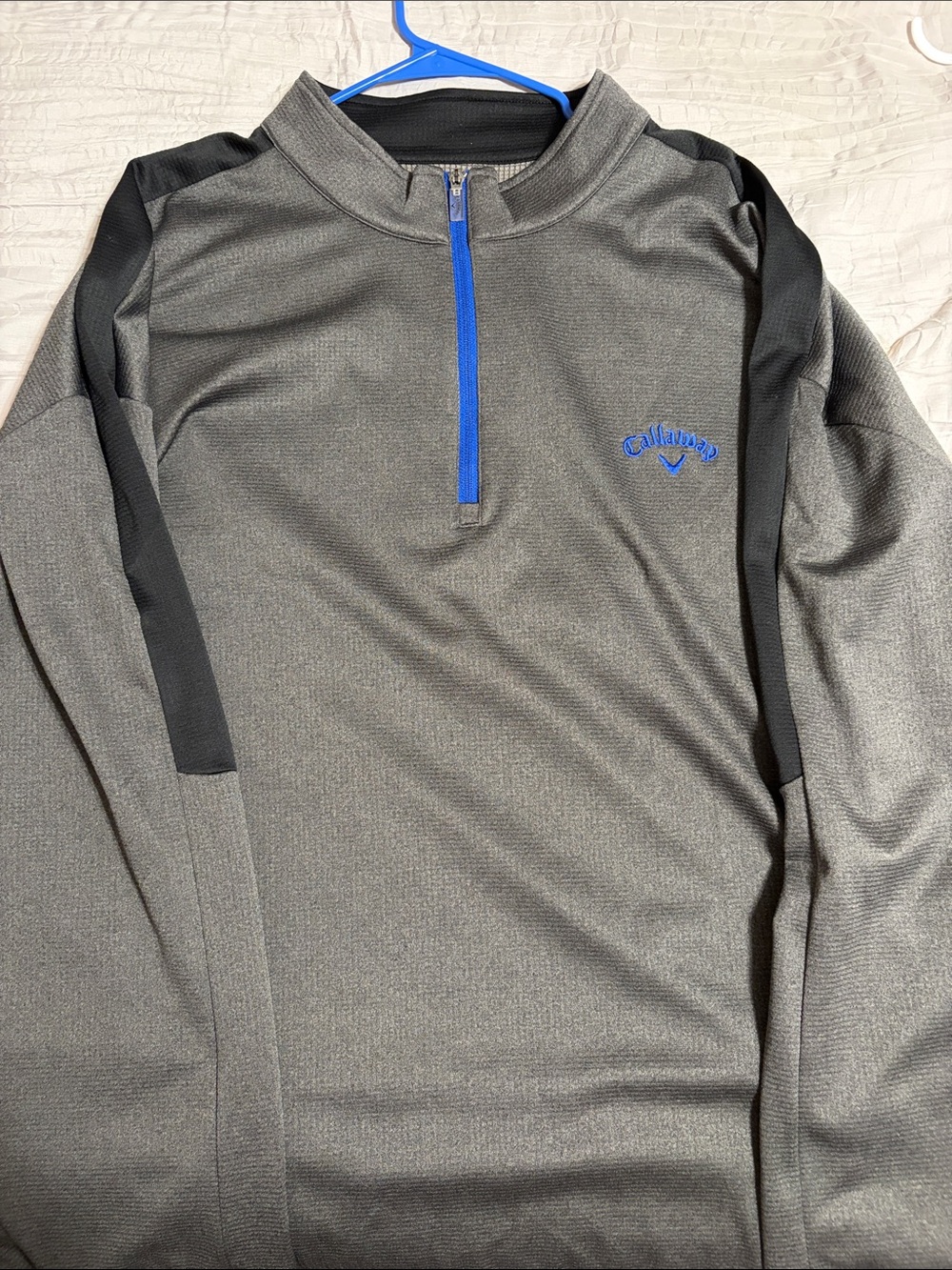 Callaway Gray and Black Half-Zip with Blue Accents Performance Golf Wear 5X